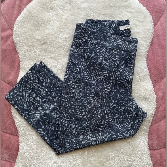 LOFT  Riviera Cropped Blue Polka Dot Pants - Picture 3 of 7
